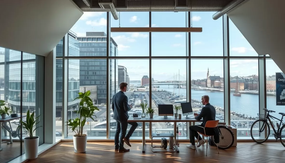 Copenhagen business district with innovative architecture and entrepreneurs