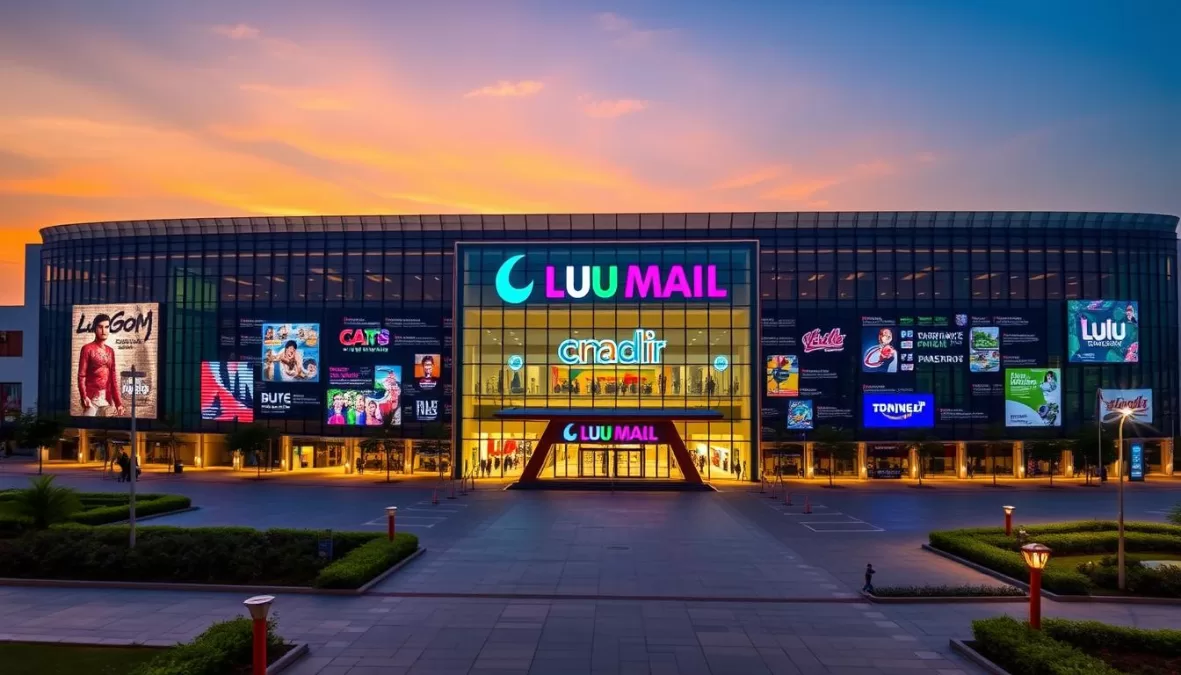 Exterior view of Lulu Mall in Thiruvananthapuram, ranked among the top 10 biggest malls in India 2025