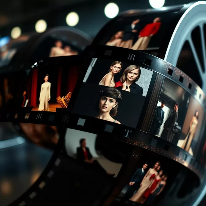 Fashion documentary film reel with iconic fashion images