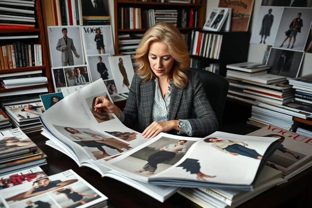 Franca Sozzani reviewing Vogue Italia layouts