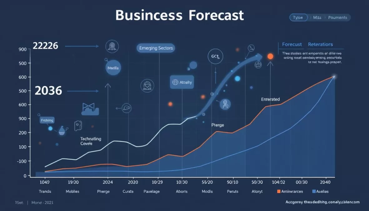 Future growth predictions visualization showing trends for 2026-2030