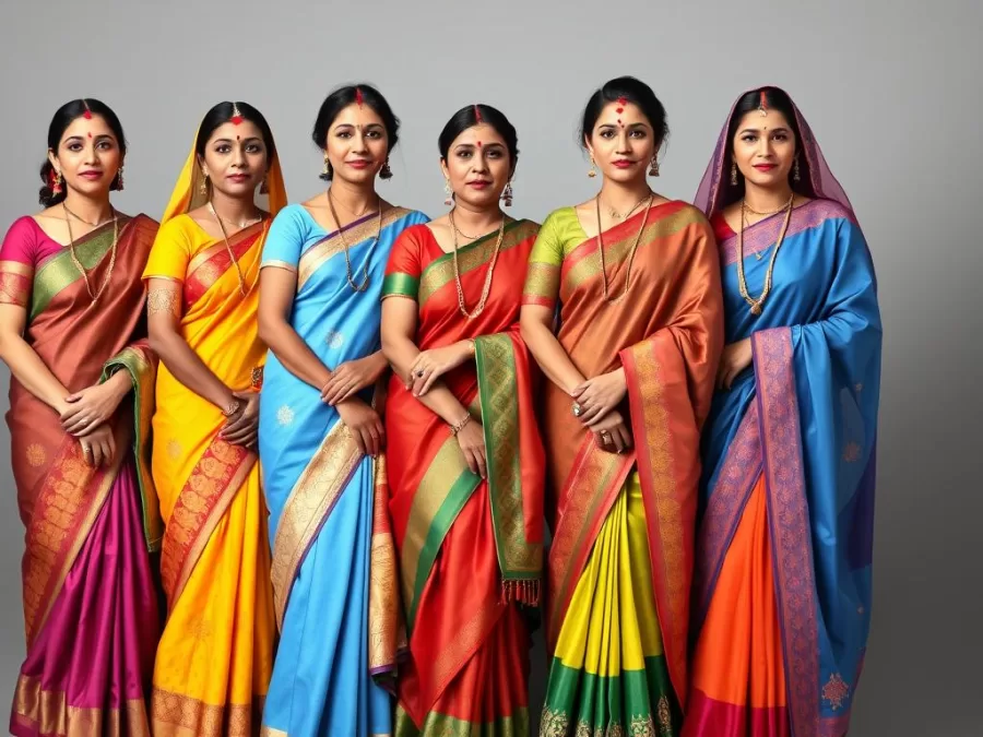 Indian women in colorful traditional attire showcasing the country's diverse beauty standards
