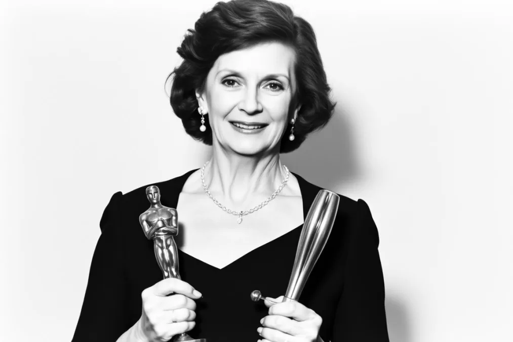 Katharine Hepburn with her Oscar for On Golden Pond, the most awarded actress in Oscar history