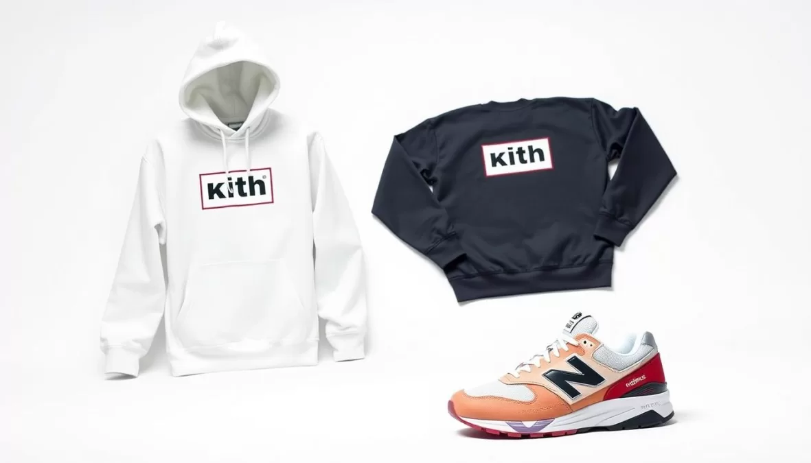 Kith box logo hoodie and New Balance collaboration sneakers