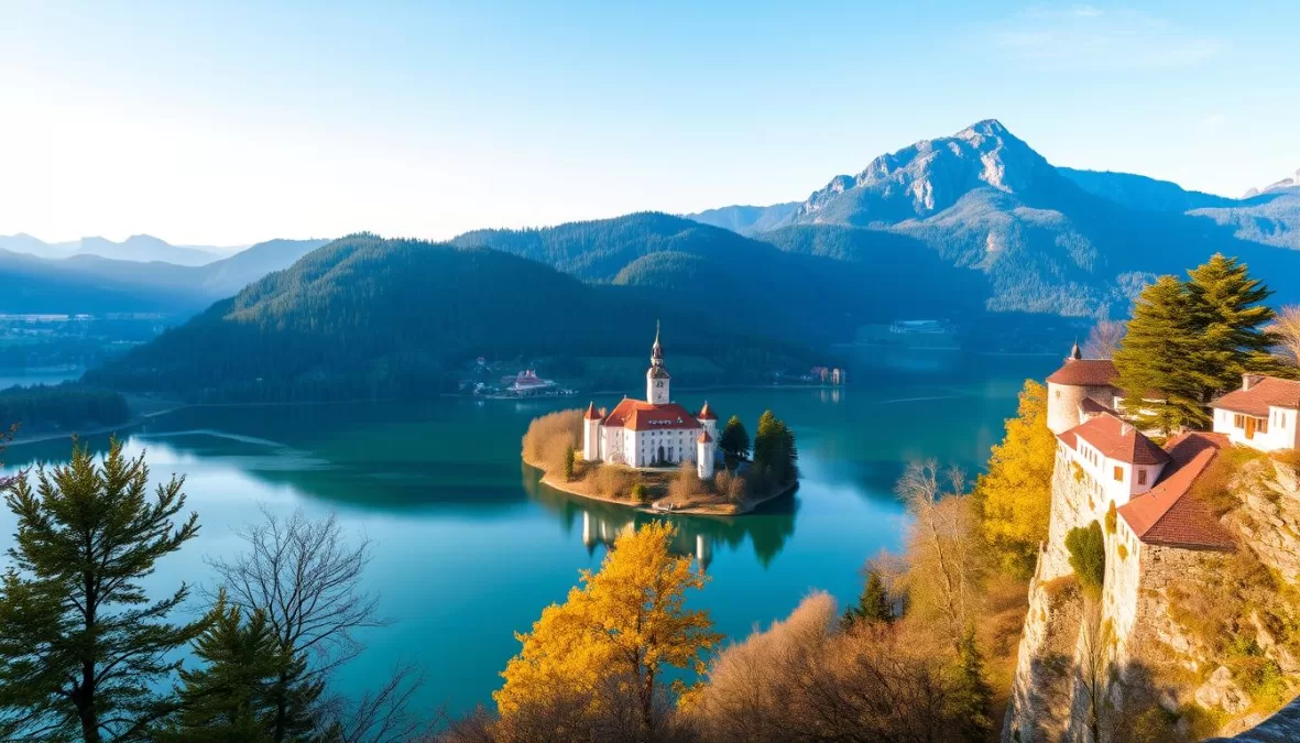 Lake Bled with its island church and castle, showcasing Slovenia as one of the safest countries to travel in 2025