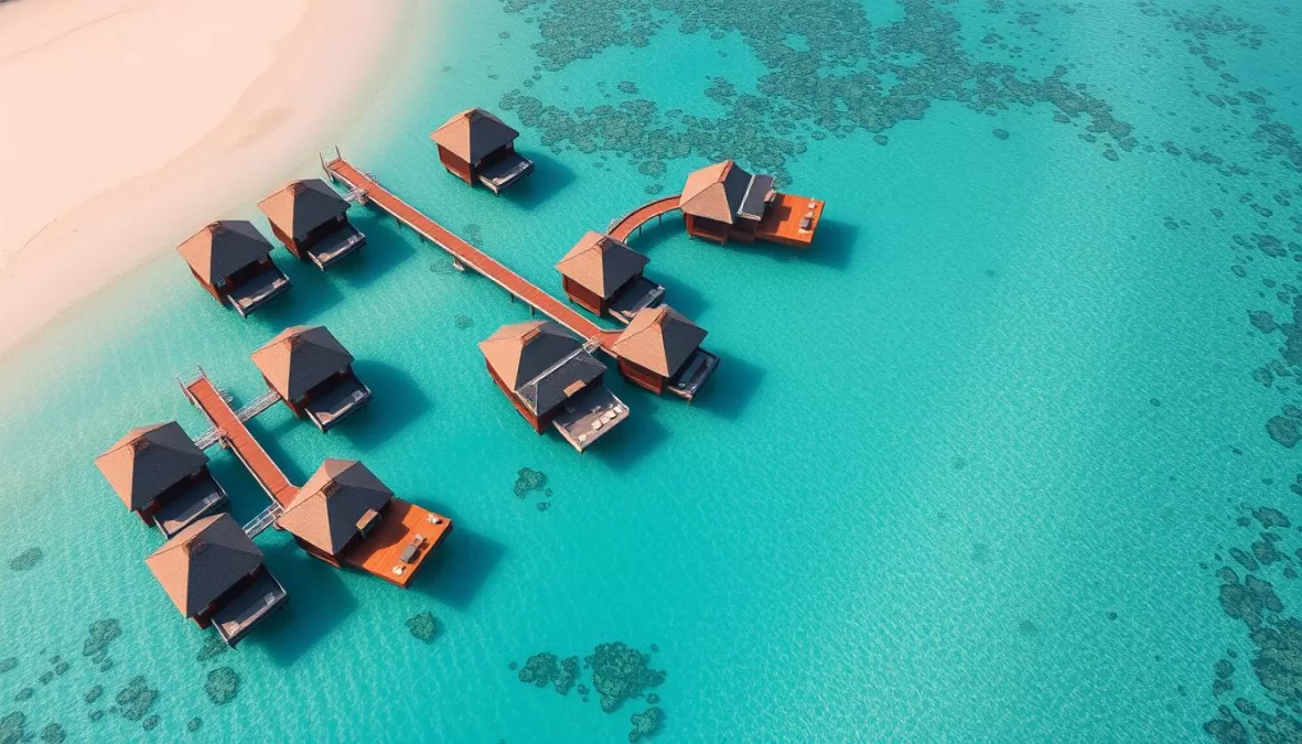 Luxury overwater bungalows in the Maldives with turquoise waters - Most Instagrammable Travel Destinations in 2025
