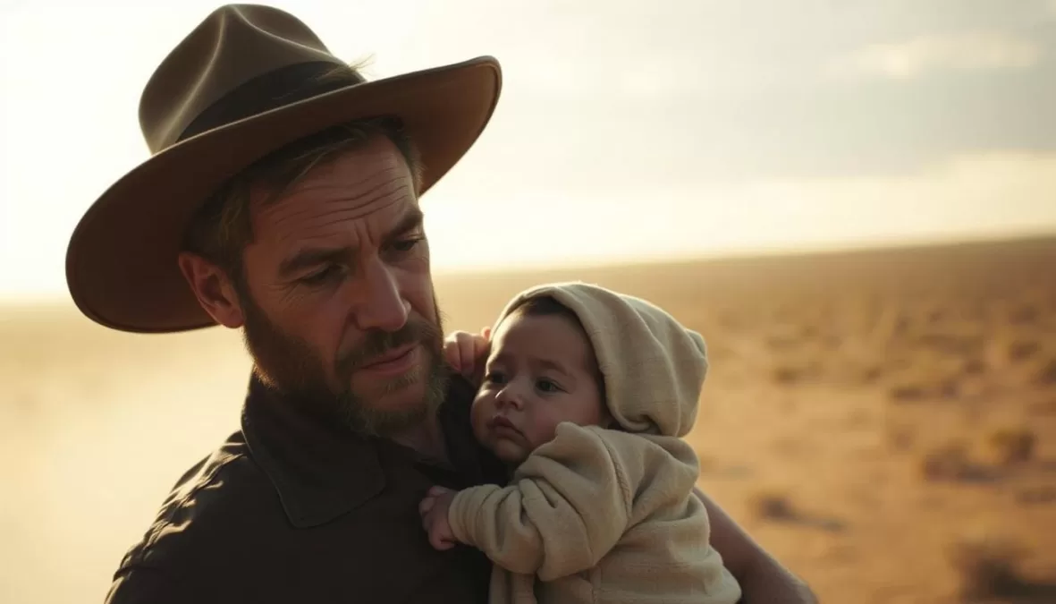 Martin Freeman carrying his baby daughter through the Australian Outback in Cargo