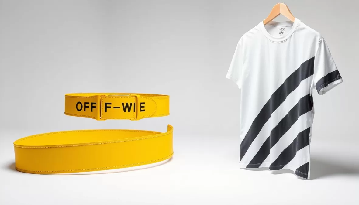 Off-White industrial belt and signature diagonal stripe design