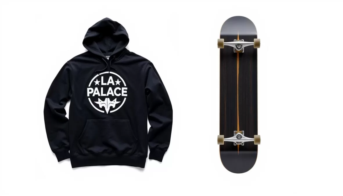 Palace Tri-Ferg logo hoodie and skateboard deck