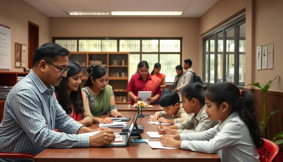 Parents and students during the admission process at one of the top 10 schools in India 2025-26