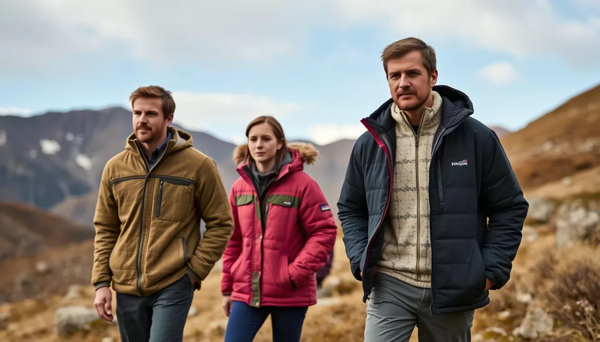 Patagonia sustainable outdoor clothing collection featuring recycled materials