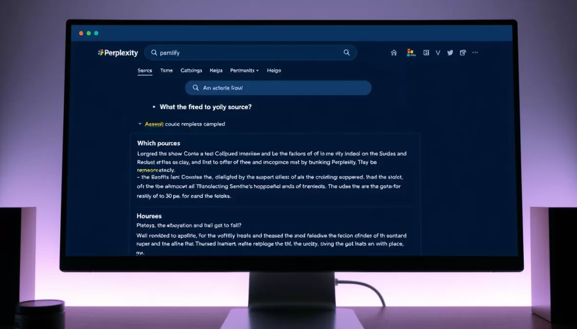 Perplexity AI search interface showing AI-powered answers to complex queries