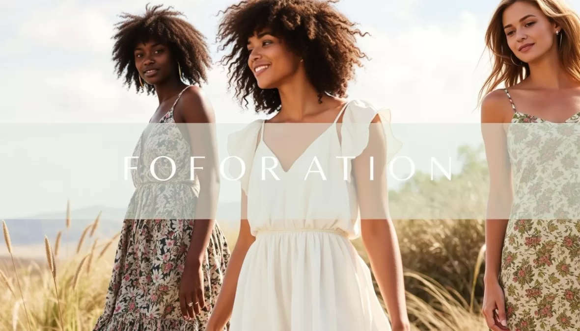 Reformation sustainable fashion collection featuring feminine dresses made from eco-friendly fabrics