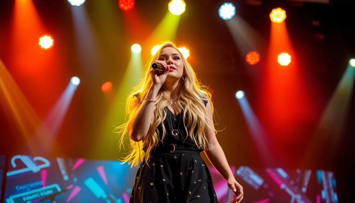 Sabrina Carpenter performing Espresso, the #1 song on the Top 10 Most Streamed Songs Worldwide 2024–25 list