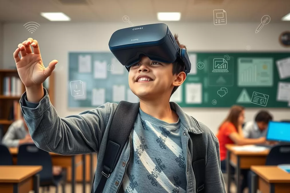 Student demonstrating adaptability by learning new skills in changing environment