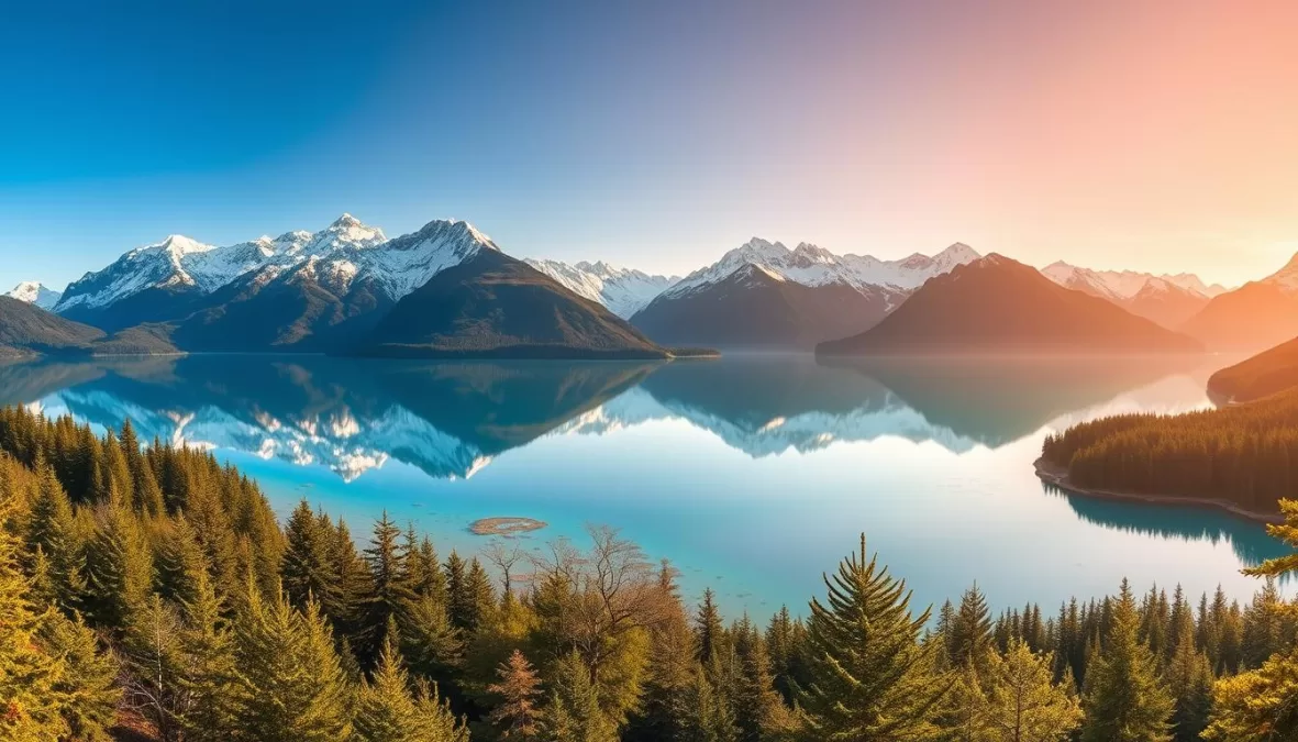 Stunning New Zealand landscape with mountains and lakes, highlighting why it's among the safest countries to travel in 2025