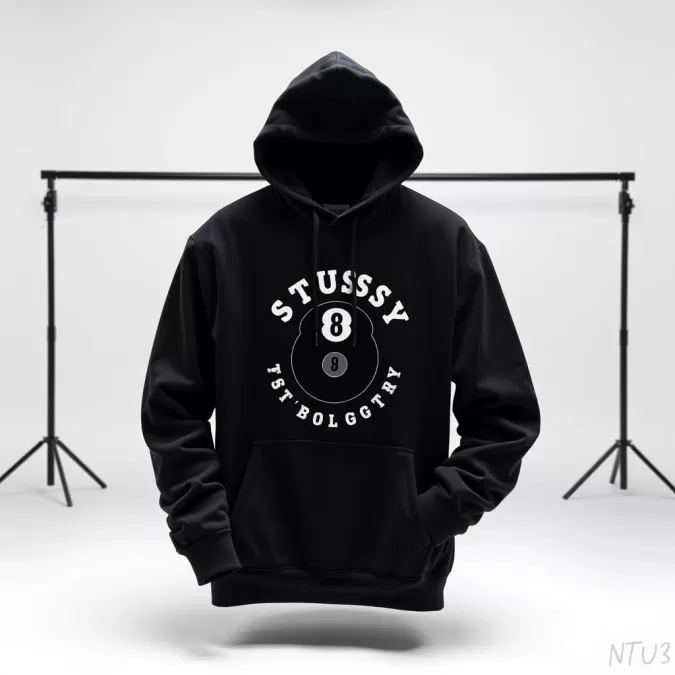 Stüssy 8-Ball graphic hoodie in black