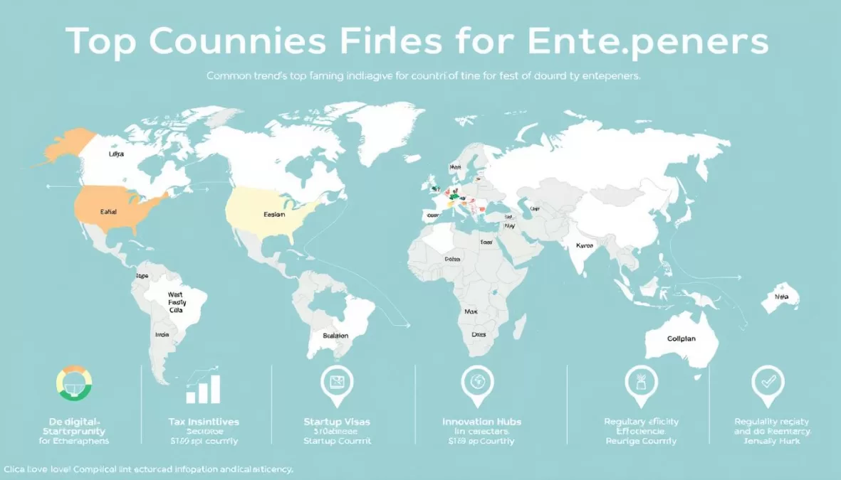 Visual representation of common business environment trends across top countries
