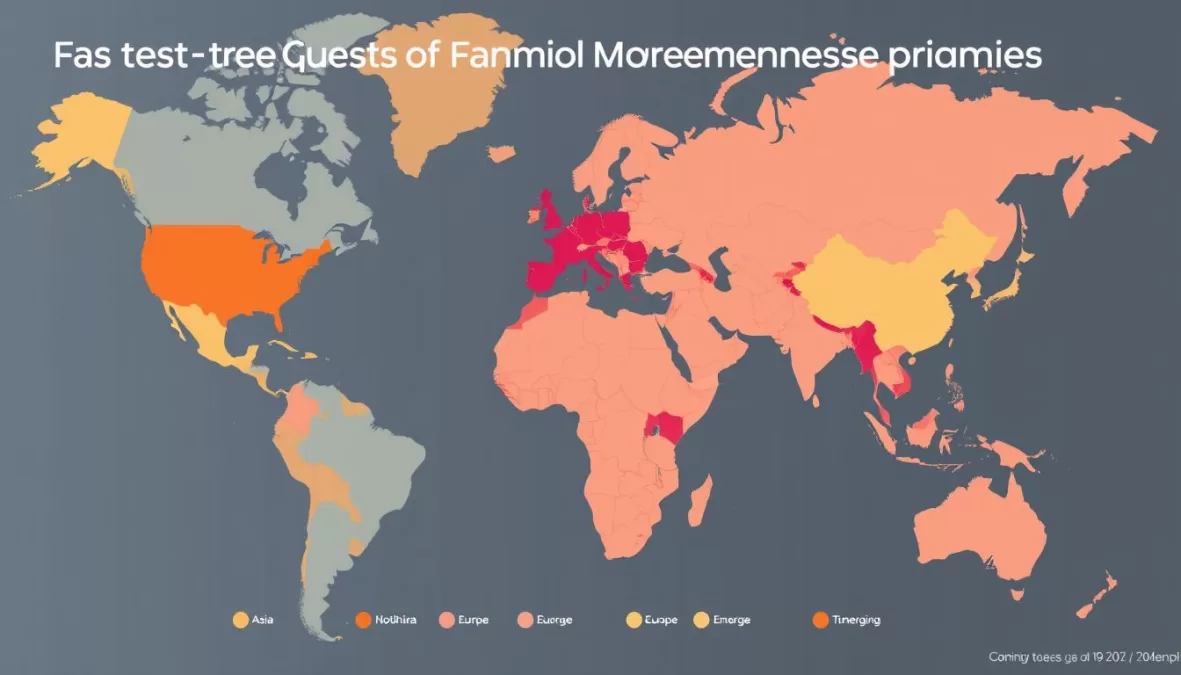 World map showing geographic distribution of fastest-growing companies in 2025