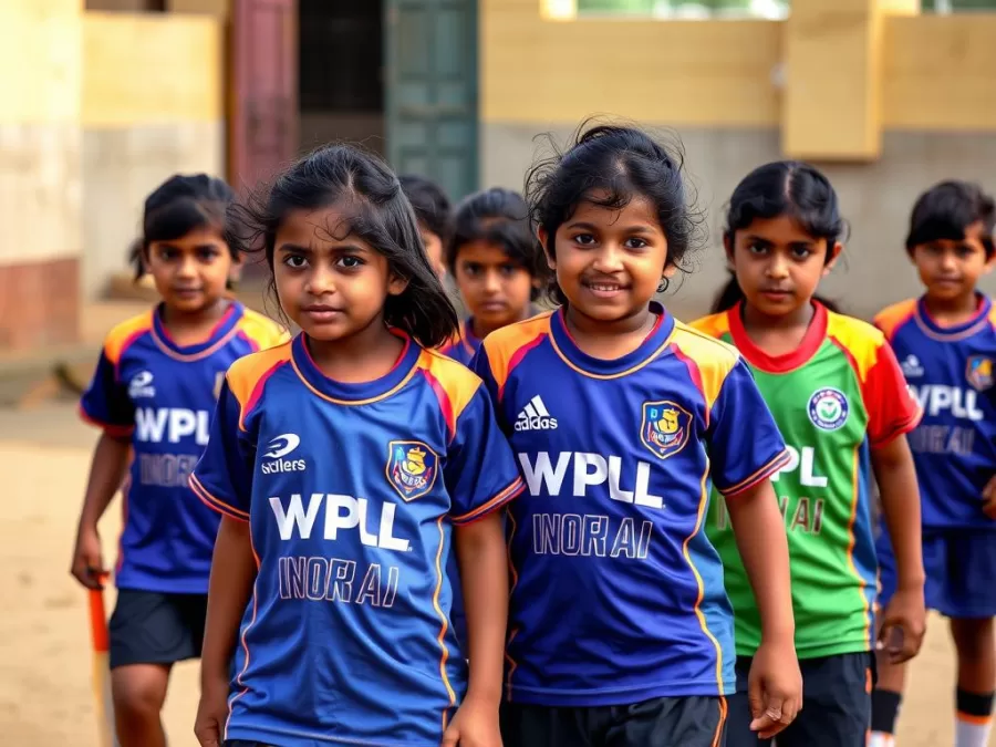 Young girls playing cricket inspired by WPL stars
