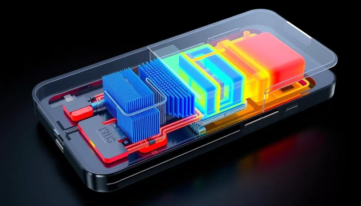 iPhone 17 Pro internal cooling system showing the vapor chamber design for improved thermal management