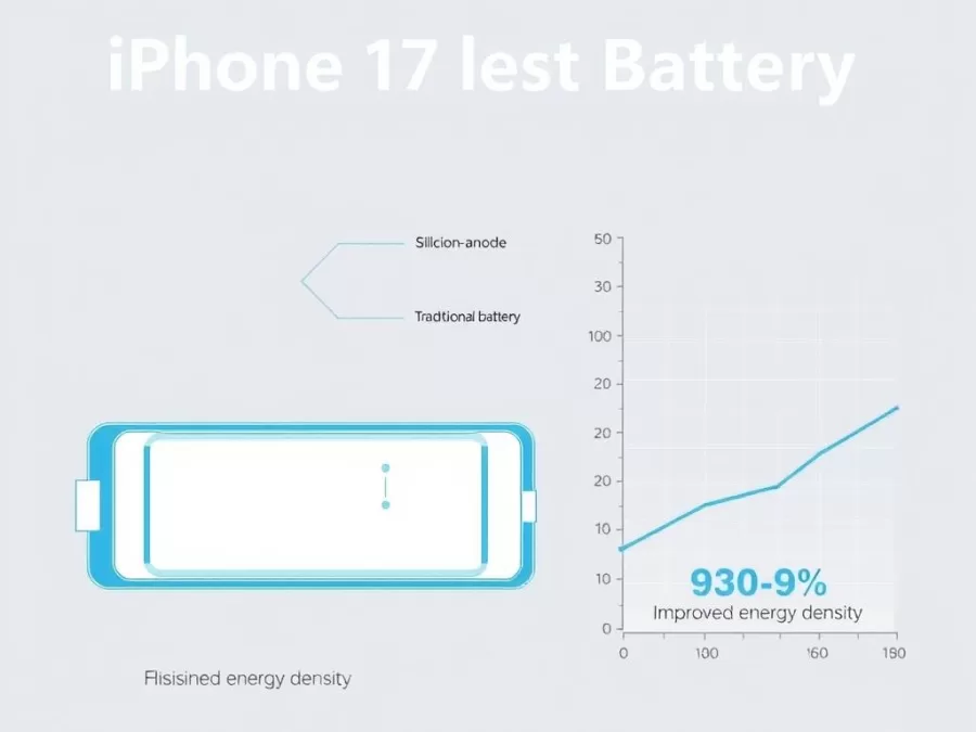 iPhone 17 battery technology showing the new silicon-anode design for higher energy density