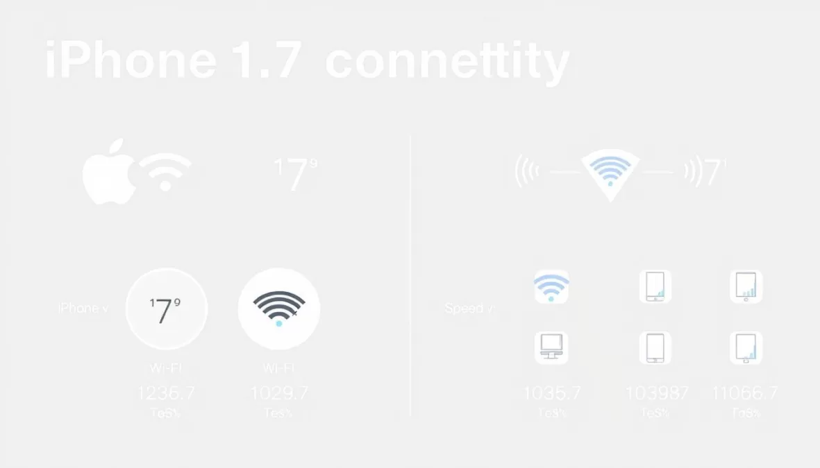 iPhone 17 connectivity features highlighting Wi-Fi 7 speeds and the new C1 modem capabilities