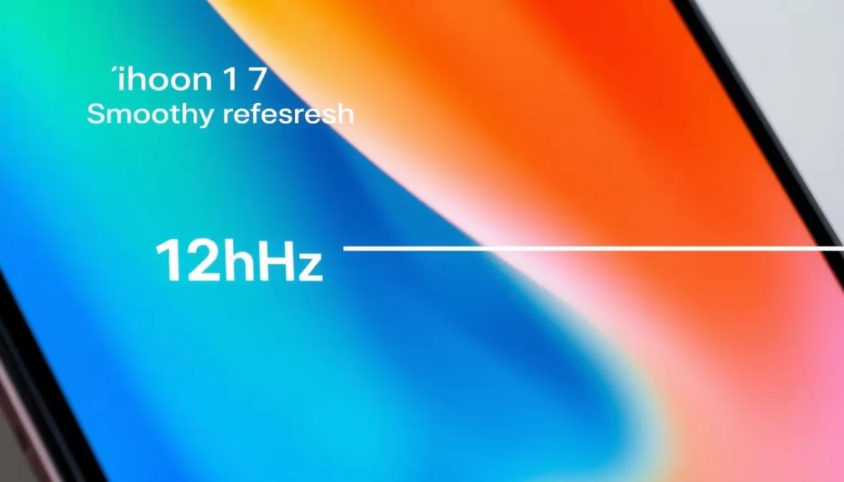 iPhone 17 display demonstrating ProMotion's 120Hz refresh rate with smooth scrolling visualization