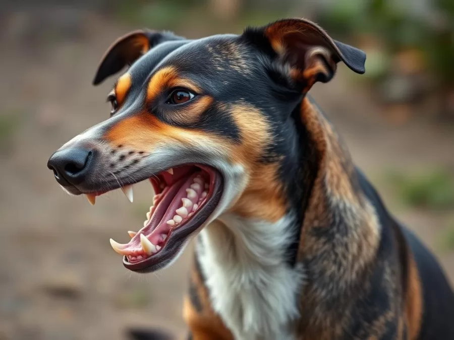 Aggressive dog showing teeth, representing dogs as one of the deadliest animals in the world