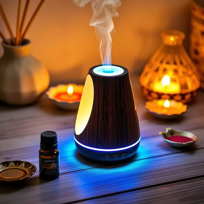Compact aroma diffuser with essential oils gift set for Diwali under 1000 Rs