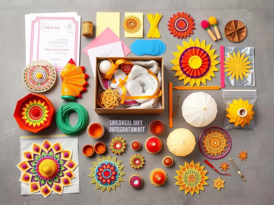 DIY Diwali decoration kit with materials for rangoli and home decor under 1000 Rs