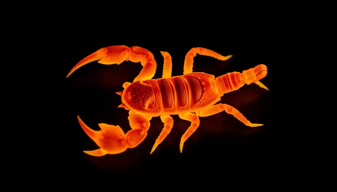 Deathstalker scorpion under UV light, one of the deadliest animals in the world