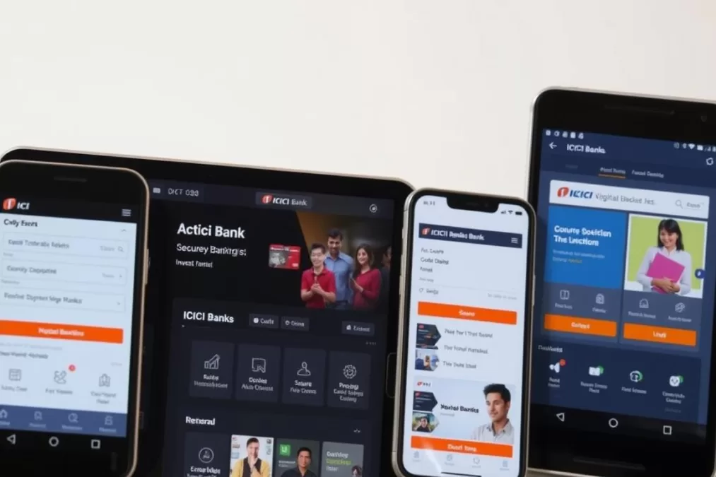 ICICI Bank digital banking interface for top diwali stocks 2025