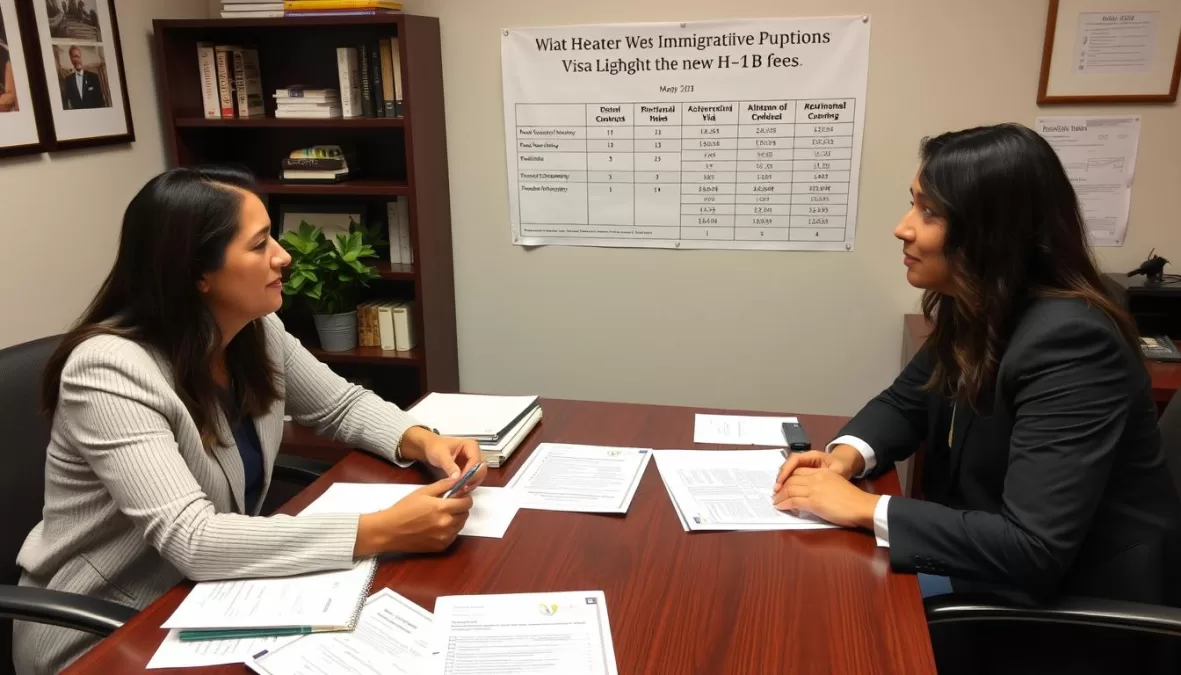 Immigration attorney consulting with clients about alternative visa options