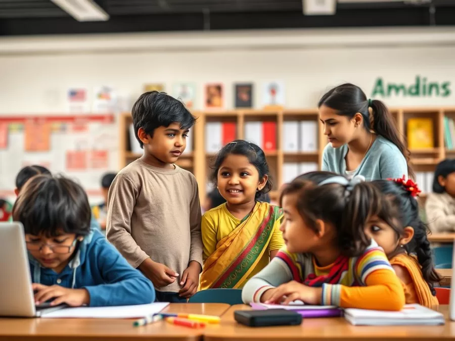 Indian children adapting to American school environment