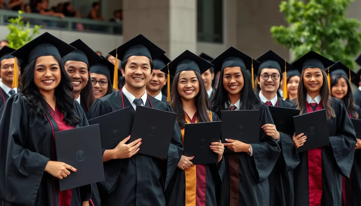 Law school graduation ceremony representing successful completion at one of the top 10 best law schools in the world