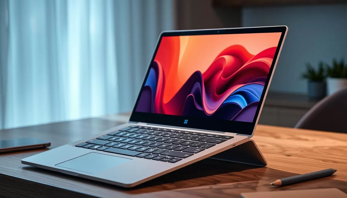 Microsoft Surface Laptop 7 showing its premium design and vibrant display