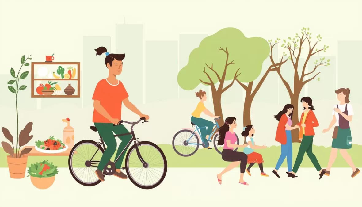 People implementing healthy lifestyle practices from different cultures