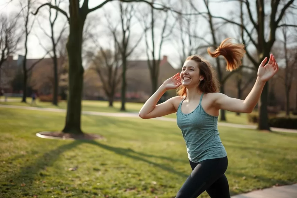 Person enjoying outdoor exercise for mental health benefits
