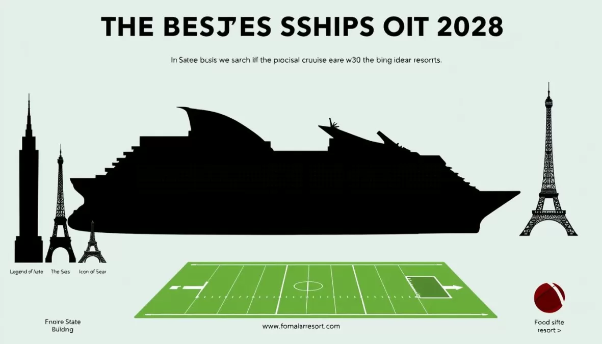 Size comparison of the biggest cruise ships in 2026 with famous landmarks