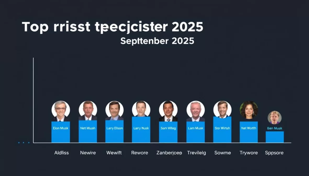 Visual representation of the top 10 richest person in the world Sep 2025 with wealth comparison