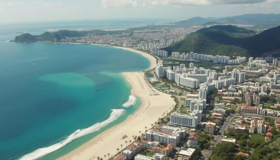 Acapulco bay view showing contrast between tourist beaches and surrounding areas in one of the most dangerous cities in the world