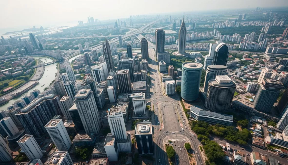Aerial view of Jakarta, Indonesia showing urban density in the world's fourth most populated country in 2025