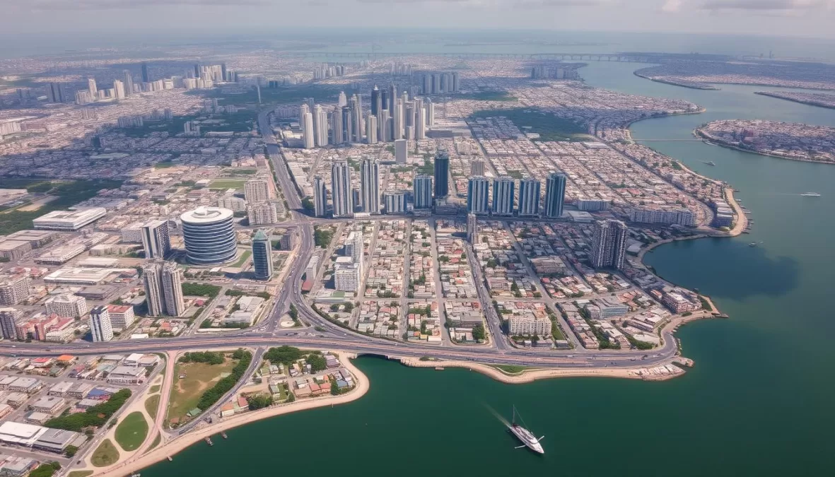 Aerial view of Lagos, Nigeria showing urban expansion in Africa's most populous nation