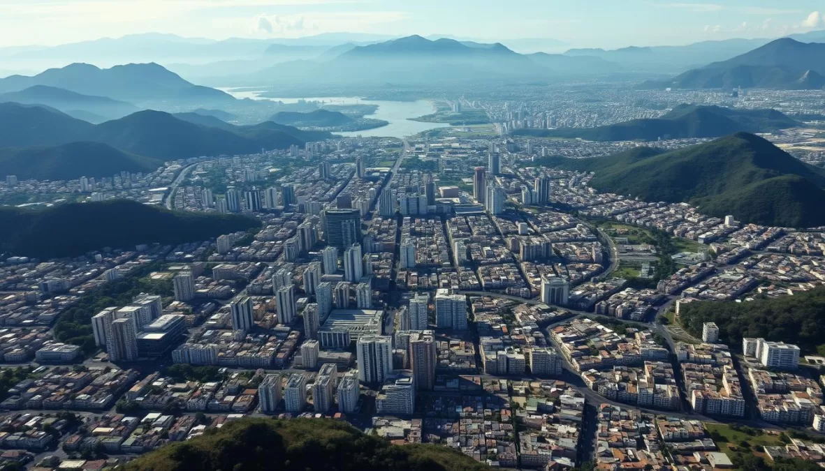 Caracas cityscape showing urban density and surrounding mountains of this dangerous capital city