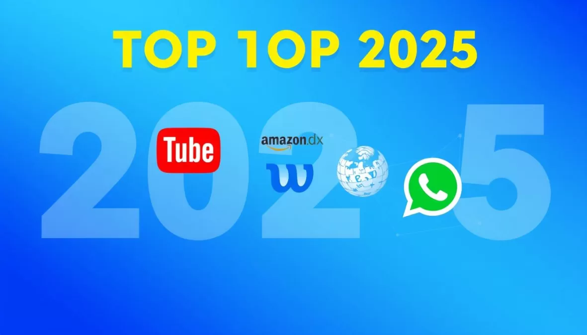 Collage of logos from the top 10 most visited websites in the world 2025