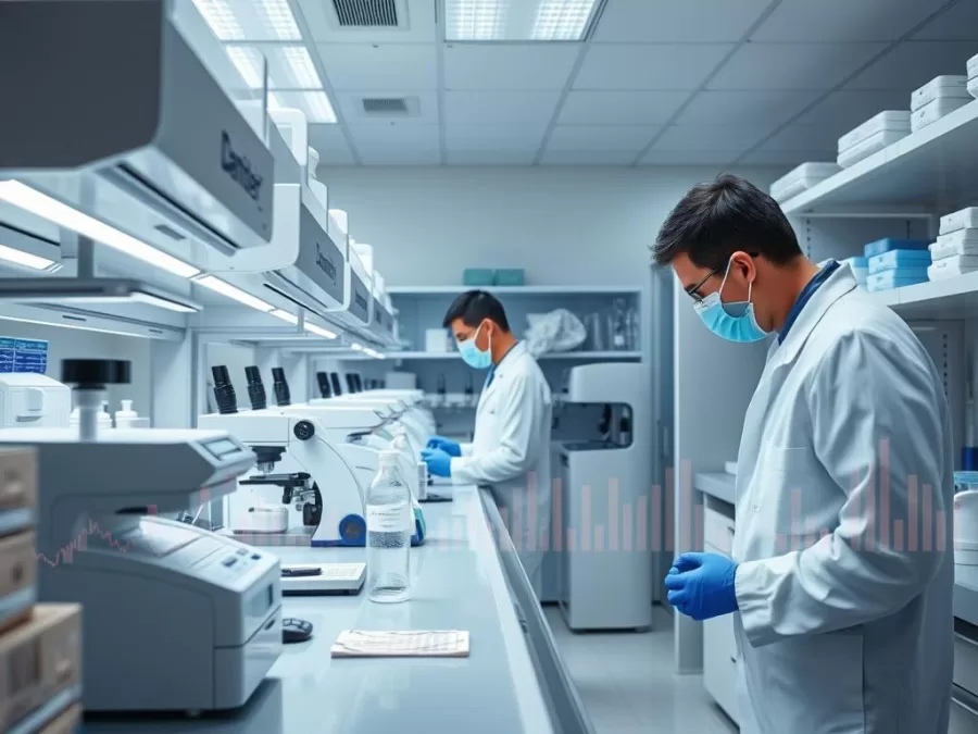 Danaher laboratory equipment with stock performance indicators for October 2025