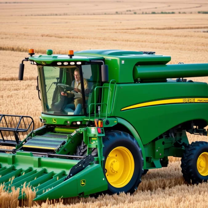 Deere agricultural equipment with precision farming technology demonstration