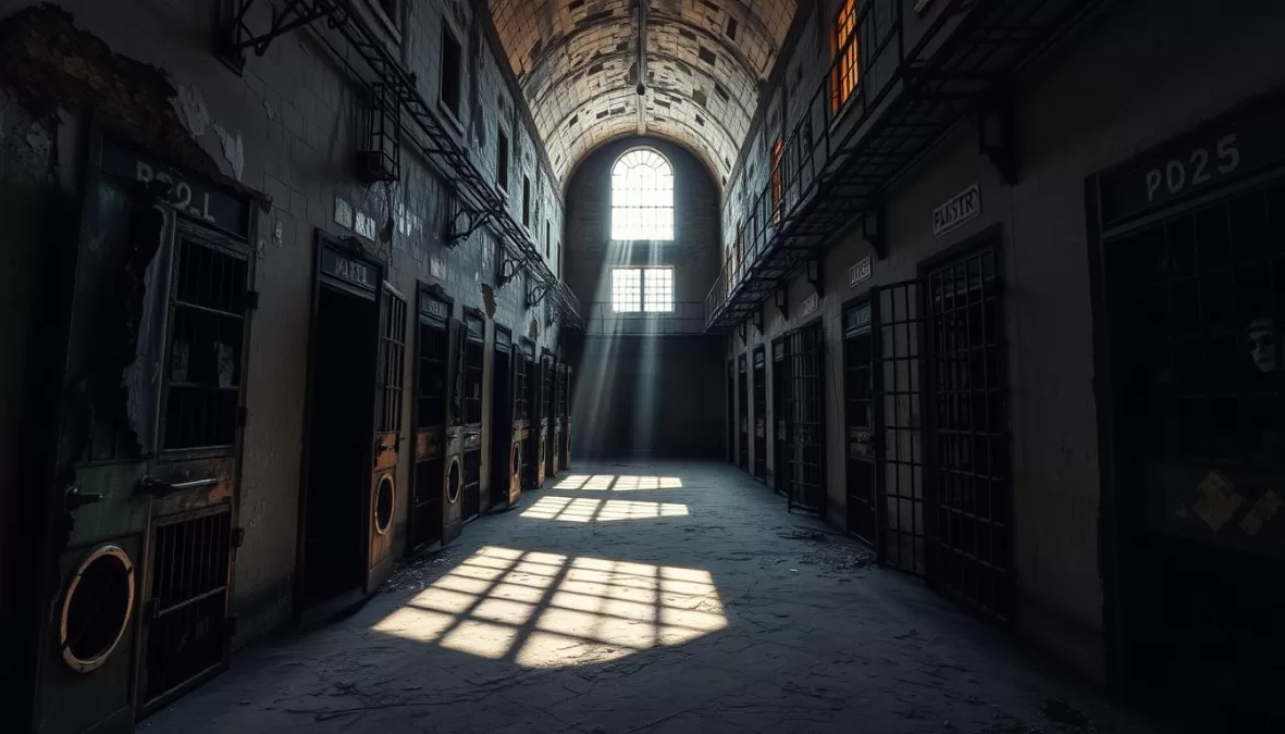 Eastern State Penitentiary in Philadelphia, a scary place in America known for paranormal activity