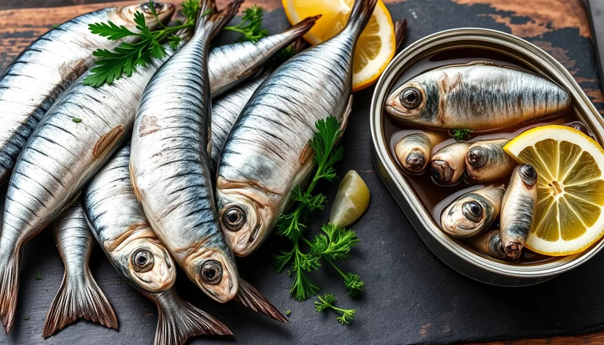 Fresh sardines and canned sardines, listed among the top 10 most nutritious foods in the world for their omega-3 content